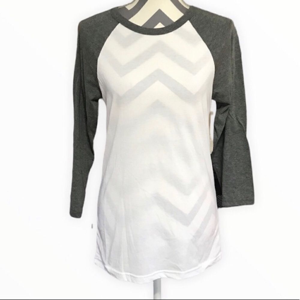Bella Canvas NWOT SMALL Grey & White Baseball Tee Shirt